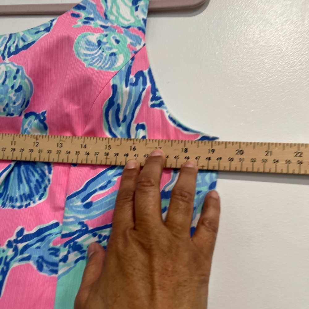 Lilly Pulitzer Sleeveless Pink and Blue Cotton Cathy Dress Sz.‎ 12 - Picture 6 of 10